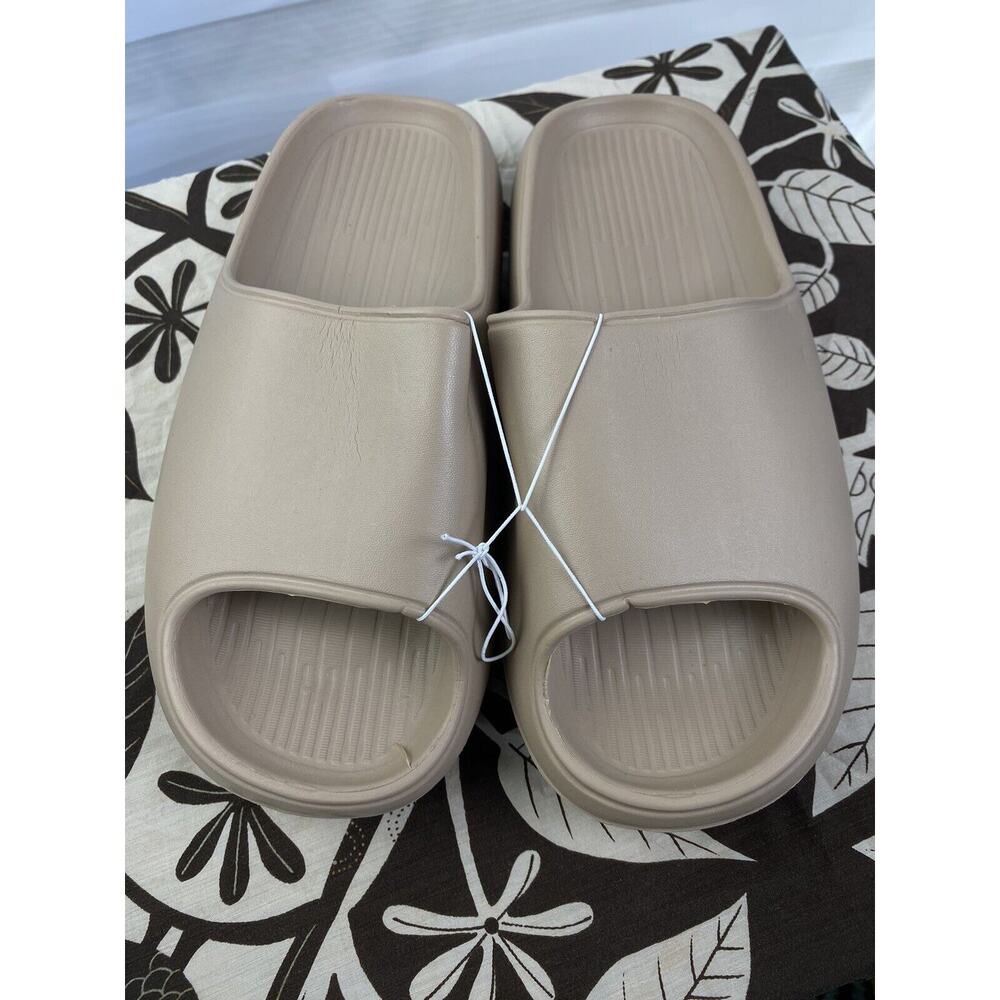New Super Comfortable Taupe Slides Women Size 39-40 (8.5-9)